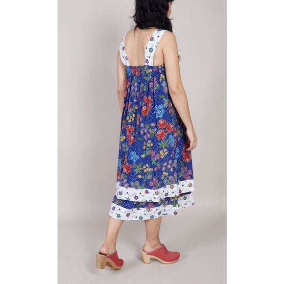 NWT Warm Margaritaville Floral Print Tiered Smock Boho Silk Dress Small - Picture 4 of 12